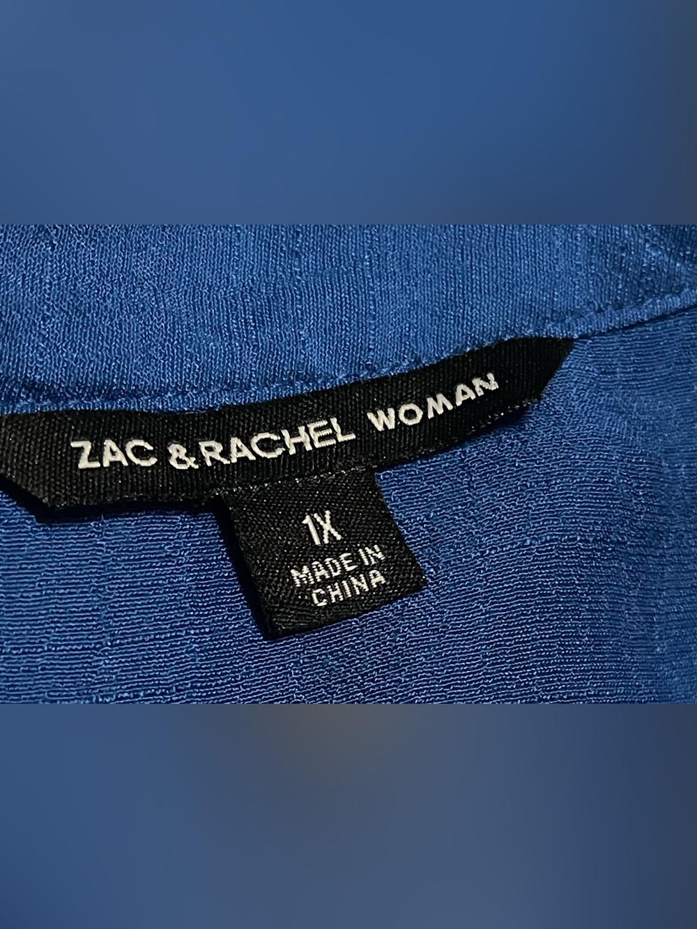 ZAC & RACHEL SOLID PLEATED TUNIC V-NECK ROLL SLEEVES WOMEN COLOR BLUE SIZE 1X * - Picture 6 of 14